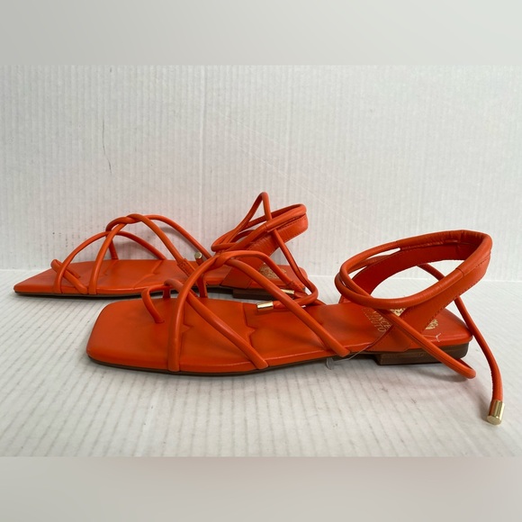 New Vince Camuto Alminda orange Strappy sandals Leather upper size 8 - Picture 2 of 5